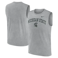 Débardeur Nike Dri-FIT pour homme, gris chiné, Michigan State Spartans Primetime Legend Arch