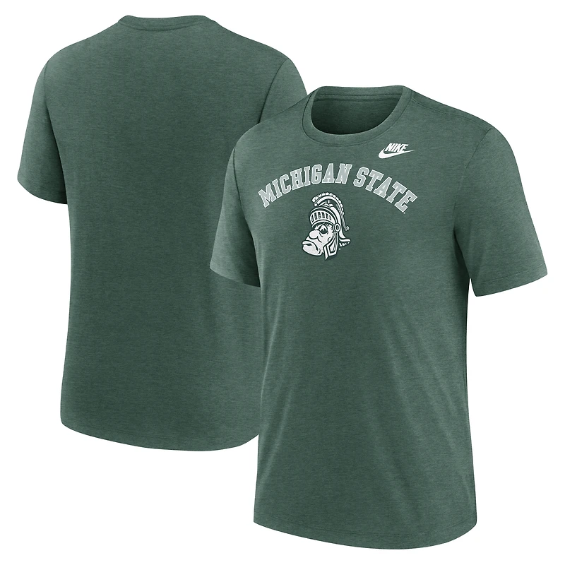 Men's Nike Heather Michigan State Spartans Legacy Arch Tri-Blend T-Shirt