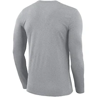 T-shirt à manches longues Nike State Spartans Basketball Icon Legend Performance pour homme, gris chiné