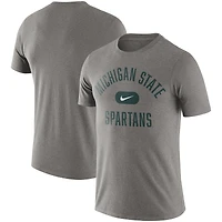 T-shirt pour homme Nike Michigan State Spartans Team Arch gris chiné