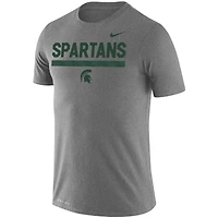 Men's Nike Heathered Gray Michigan State Spartans Team DNA Legend Performance T-Shirt