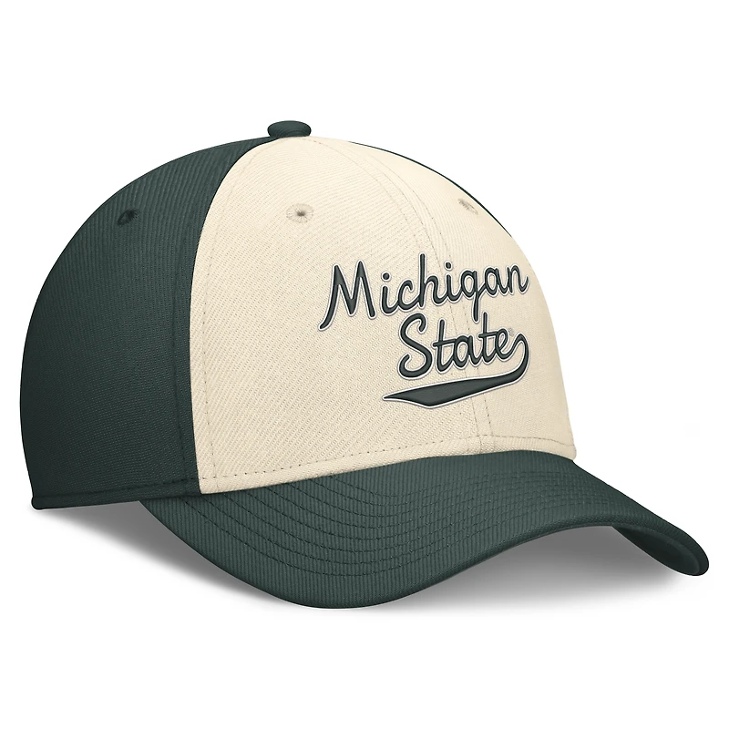 Men's Nike Natural/Forest Green Michigan State Spartans Legacy Swooshflex Dri-FIT Hat