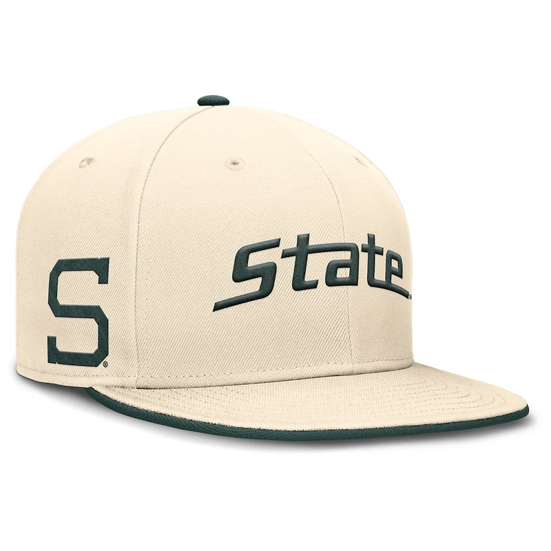 Casquette ajustée Nike Natural Michigan State Spartans 2026 Primetime pour homme