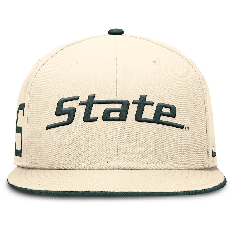 Men's Nike Natural Michigan State Spartans 2026 Primetime True Fitted Hat