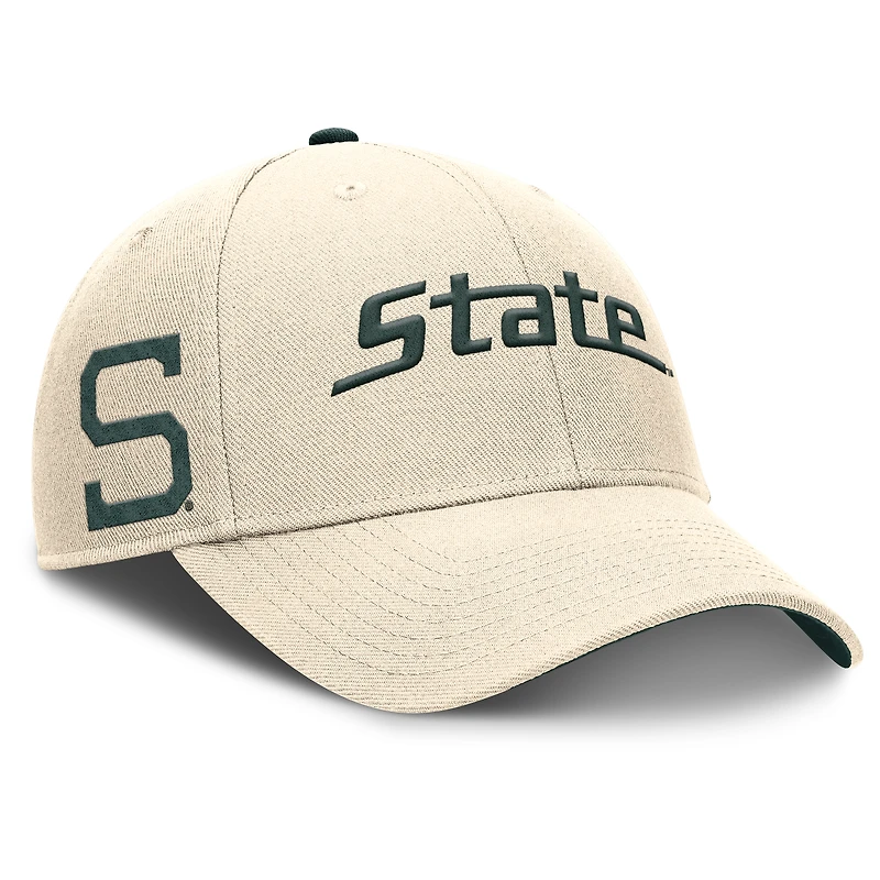 Casquette ajustable Nike Natural Michigan State Spartans Primetime Rise pour homme