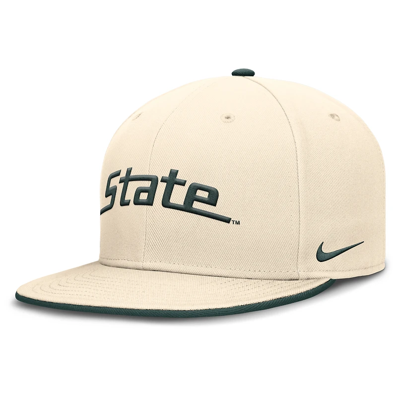 Men's Nike Natural Michigan State Spartans Primetime True Dri-FIT Fitted Hat