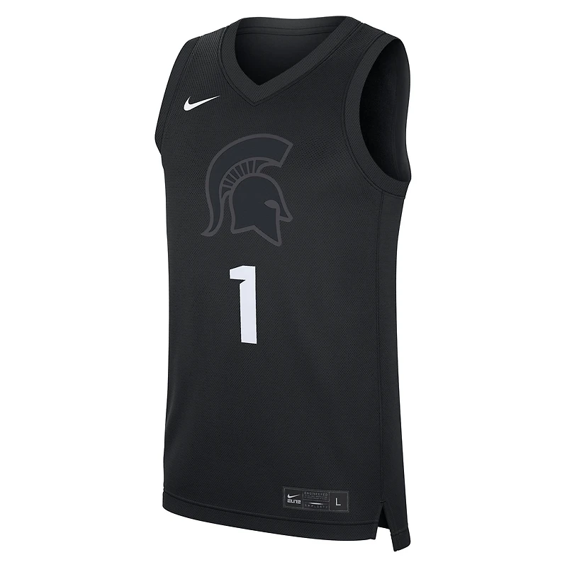 Men's Nike #1 Black Michigan State Spartans Alternate Replica Jersey