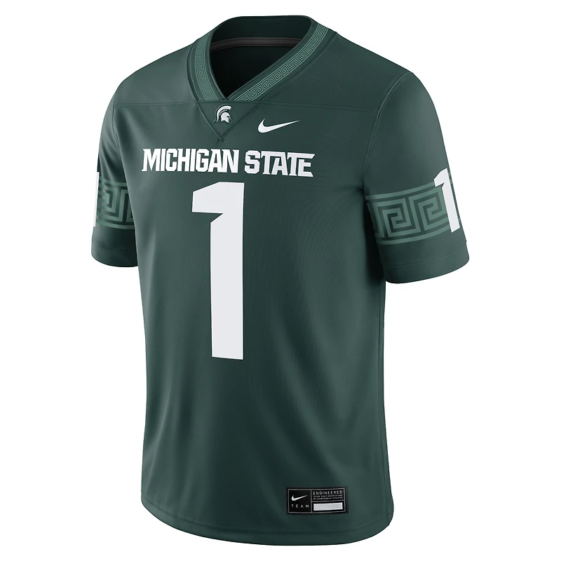 Men's Nike #1 Green Michigan State Spartans Game Jersey