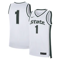 Men's Nike #1 White Michigan State Spartans Alternate Replica Basketball Jersey