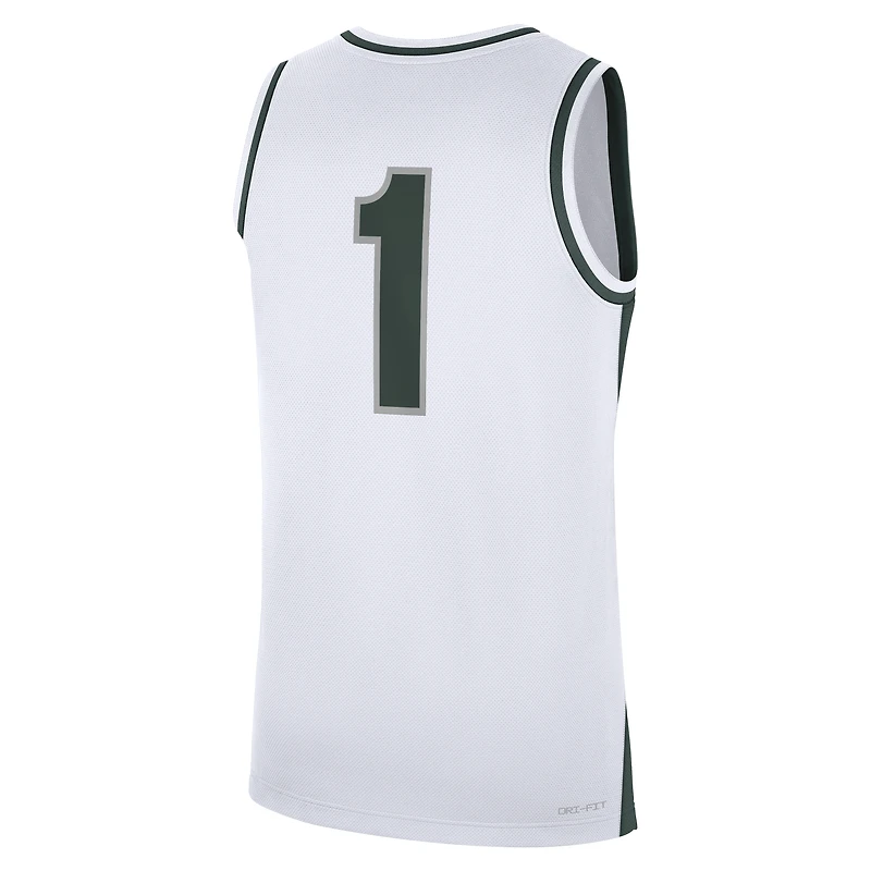 Men's Nike #1 White Michigan State Spartans Alternate Replica Basketball Jersey