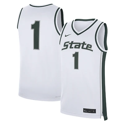 Men's Nike #1 White Michigan State Spartans Alternate Replica Basketball Jersey