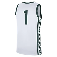 Men's Nike #1 White Michigan State Spartans Home Replica Jersey