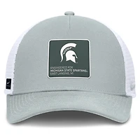 Men's Nike  Silver/White Michigan State Spartans 2025 On-Field Rise Engineered Trucker Adjustable Hat