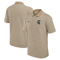 Men's Nike Tan Michigan State Spartans Athletic Prep Striped Performance Polo