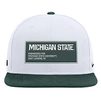 Men's Nike White/Green Michigan State Spartans 2025 On-Field Patch Pro Dri-FIT Snapback Hat