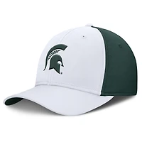 Casquette Nike Michigan State Spartans 2025 Sideline Rise Local Performance Flex pour homme, blanche/verte