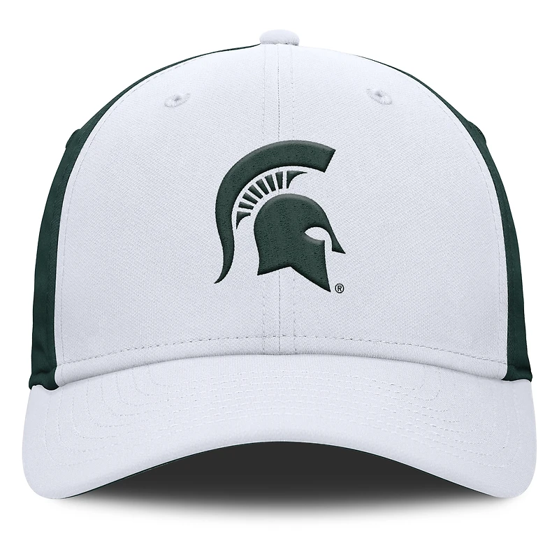 Casquette Nike Michigan State Spartans 2025 Sideline Rise Local Performance Flex pour homme, blanche/verte