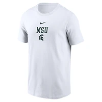 Men's Nike White Michigan State Spartans 2-Hit Stacked T-Shirt
