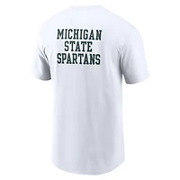 Men's Nike White Michigan State Spartans 2-Hit Stacked T-Shirt