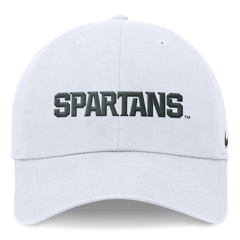 Men's Nike White Michigan State Spartans 2024 On-Field Club Adjustable Hat