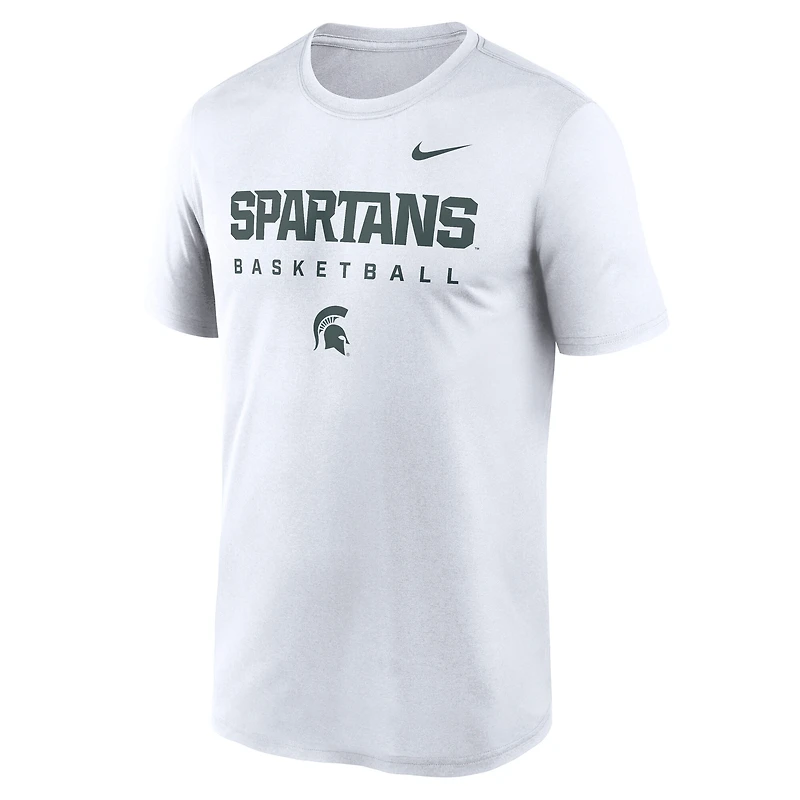T-shirt Nike blanc Michigan State Spartans 2025 Courtside Basketball Legend Dri-FIT pour homme