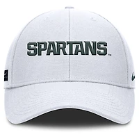 Men's Nike White Michigan State Spartans 2025 On-Field Rise Performance Adjustable Hat