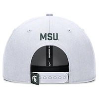 Men's Nike White Michigan State Spartans 2025 On-Field Rise Performance Adjustable Hat