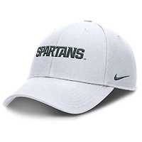 Casquette ajustable Nike blanche Michigan State Spartans 2025 On-Field Rise Performance pour homme