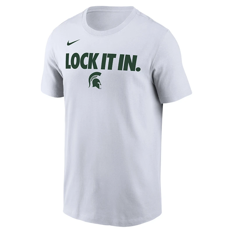 Men's Nike  White Michigan State Spartans 2026 On-Court Bench T-Shirt