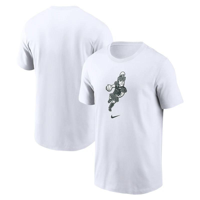 Men's Nike White Michigan State Spartans Basketball Sparty Sport T-Shirt