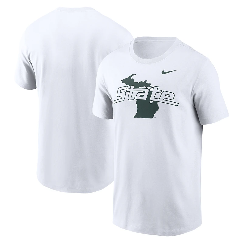 T-shirt Nike blanc pour homme, Michigan State Spartans, Campus Local