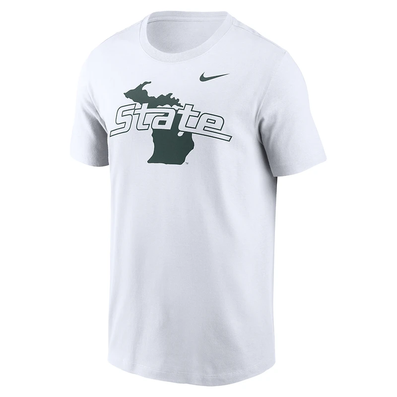 T-shirt Nike blanc pour homme, Michigan State Spartans, Campus Local
