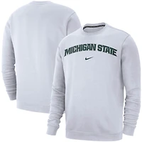 Men's Nike White Michigan State Spartans Club Fleece Sweatshirt