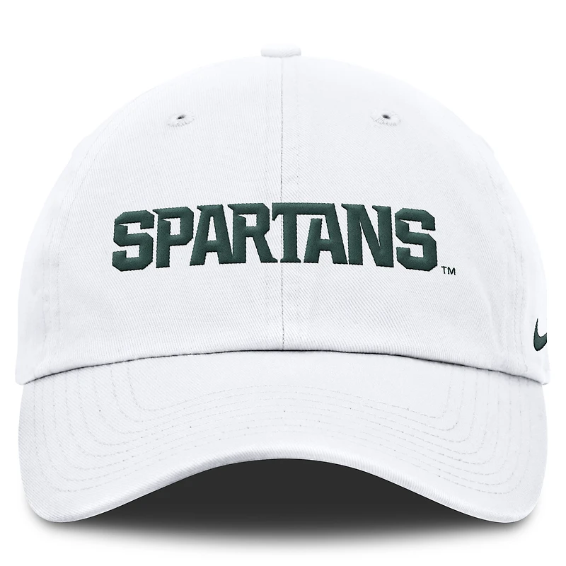 Men's Nike White Michigan State Spartans Core Club Mascot Wordmark Adjustable Hat