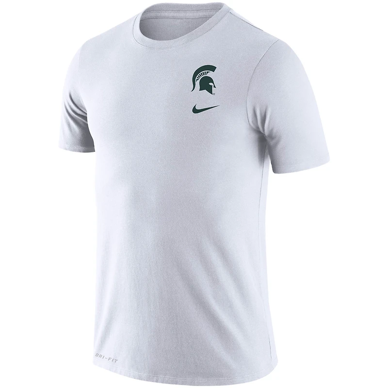 T-shirt Performance Nike Michigan State Spartans DNA Logo pour homme - Blanc