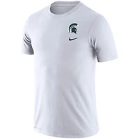 T-shirt Performance Nike Michigan State Spartans DNA Logo pour homme - Blanc