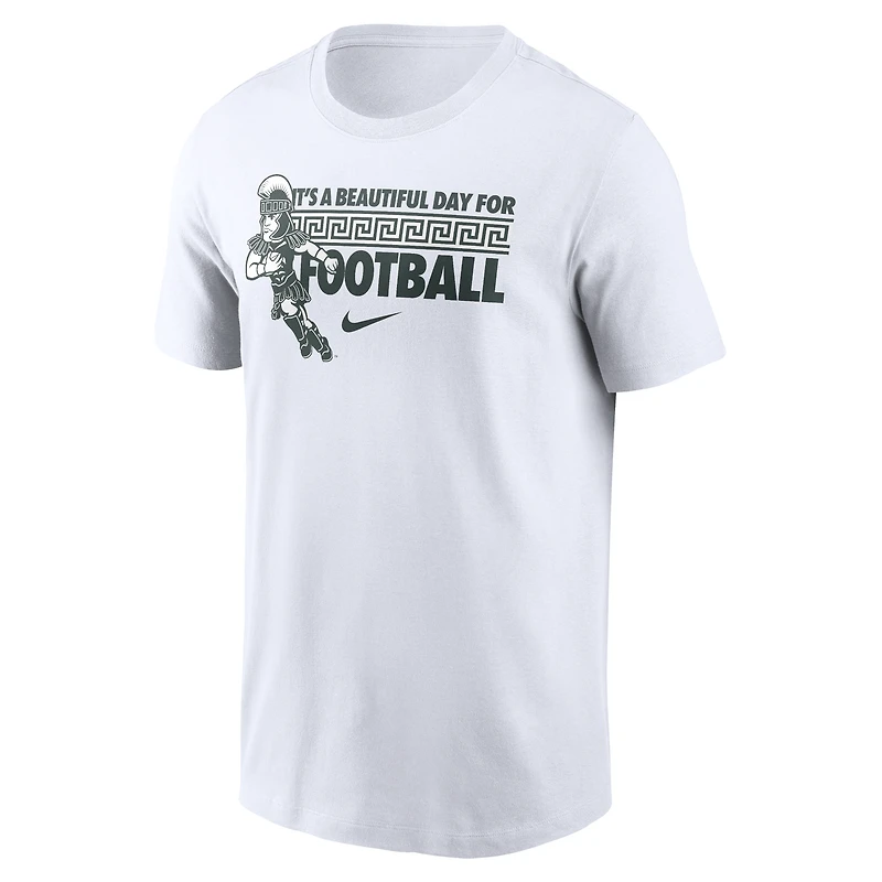 T-shirt de fan Nike Michigan State Spartans pour homme, blanc