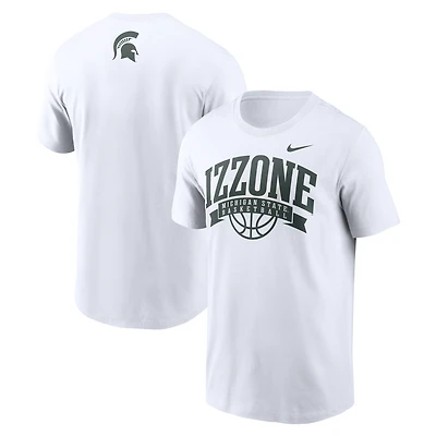 T-shirt Nike blanc Izzone pour homme des Spartans de l'État du Michigan