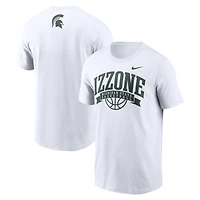 T-shirt Nike blanc Izzone pour homme des Spartans de l'État du Michigan
