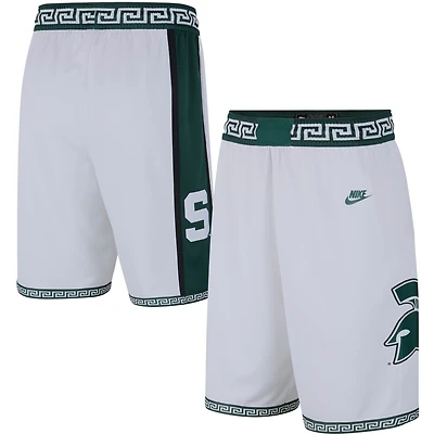 Short de basketball rétro Nike Michigan State Spartans Limited pour homme, blanc