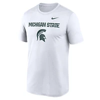 T-shirt Nike blanc Michigan State Spartans Lockup Legend Performance pour homme