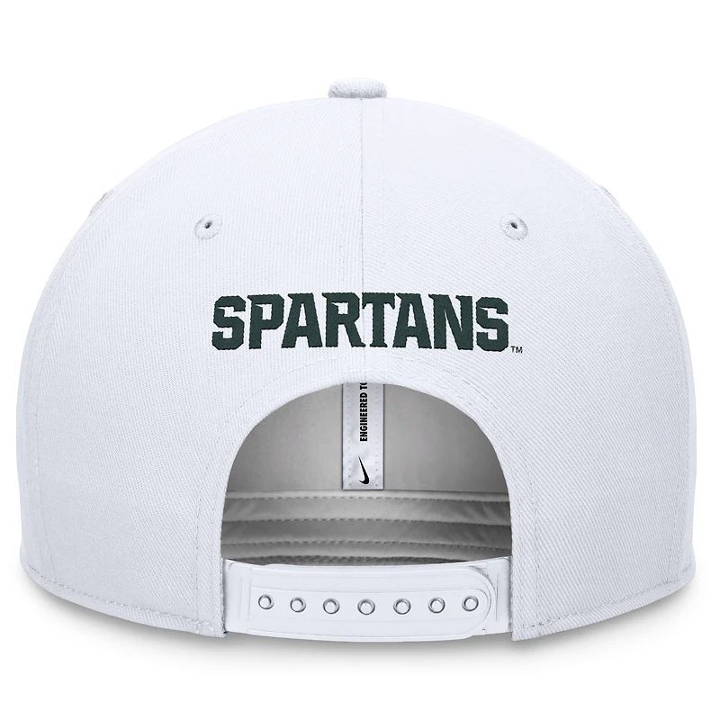 Casquette Snapback Nike Michigan State Spartans On-Field Pro Bill pour homme blanche