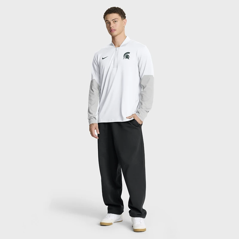 Men's Nike White Michigan State Spartans One Goal Performance Half-Zip Pullover