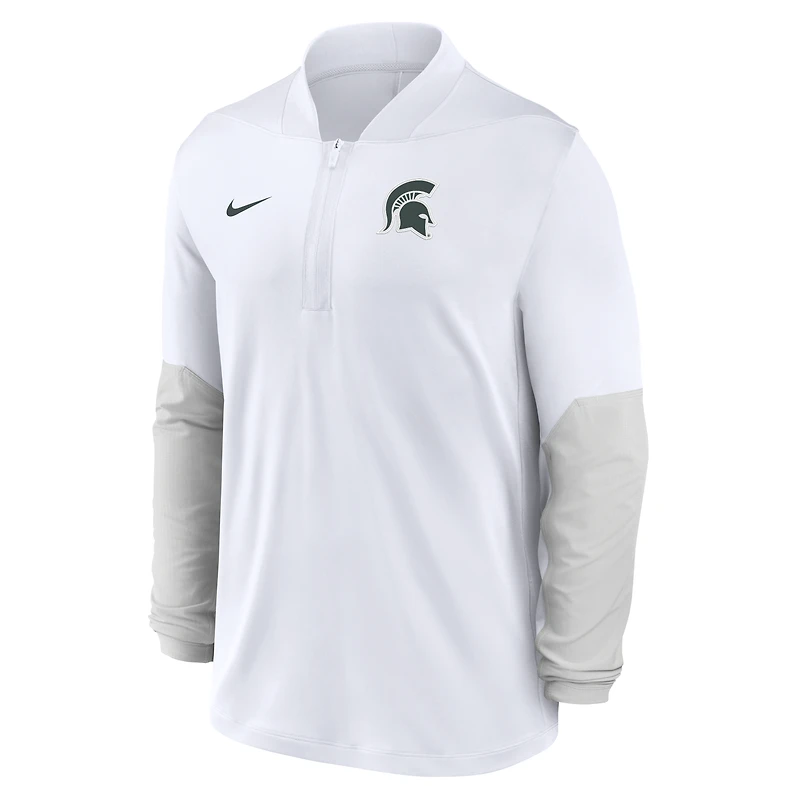 Men's Nike White Michigan State Spartans One Goal Performance Half-Zip Pullover