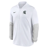 Men's Nike White Michigan State Spartans One Goal Performance Half-Zip Pullover