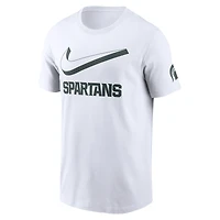 T-shirt Nike blanc pour homme Michigan State Spartans Primetime 2-Hit Swoosh