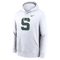 Sweat à capuche en polaire Nike Michigan State Spartans Primetime Alternate Logo Club pour homme, blanc