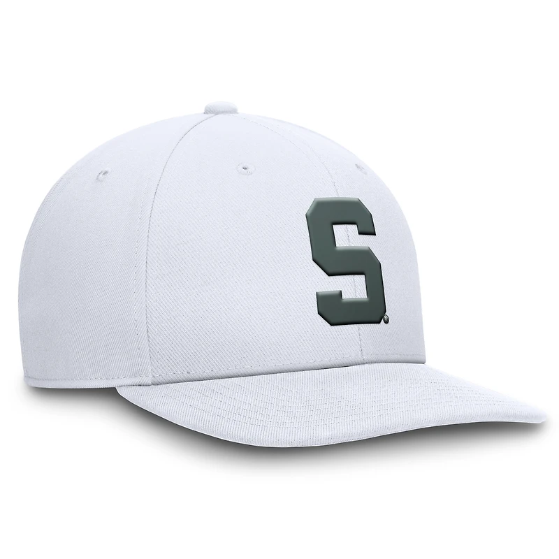 Casquette Nike blanche à visière snapback Michigan State Spartans Primetime Pro pour homme