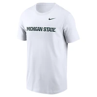 T-shirt Nike blanc Michigan State Spartans Primetime Wordmark pour homme