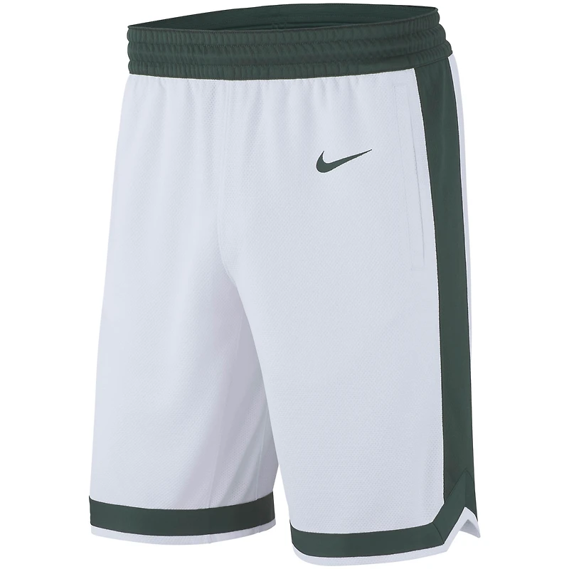 Nike Michigan State Spartans Retro Replica Short de basketball pour homme Blanc